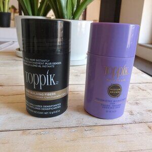 TOPPIK Set of 2 - Hair Building Fibers (Lt. Brown) & Hair Filler (Med. Brown)